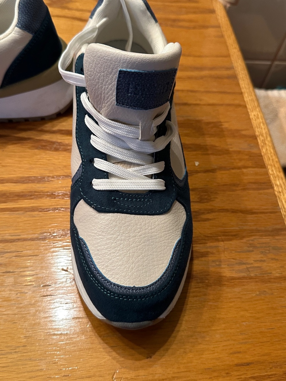 Women White, Green and Navy Athletic Sneakers